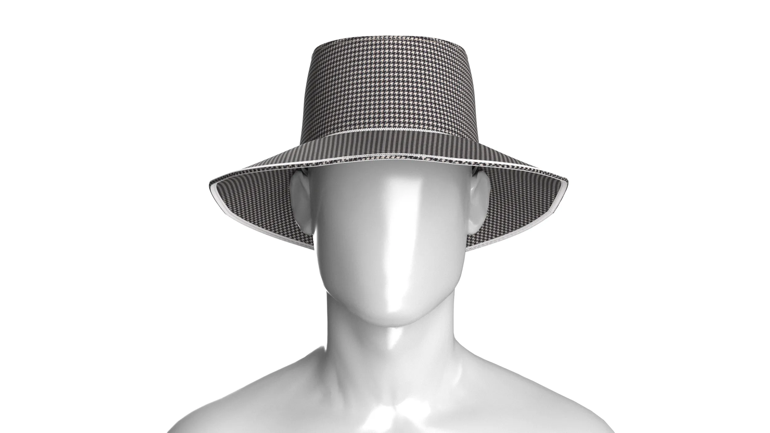 Men Wide Brim Sun Hat 3D Model .c4d .max .obj .3ds .fbx .stl .blend 