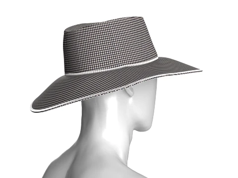 Men Wide Brim Sun Hat 3D Model