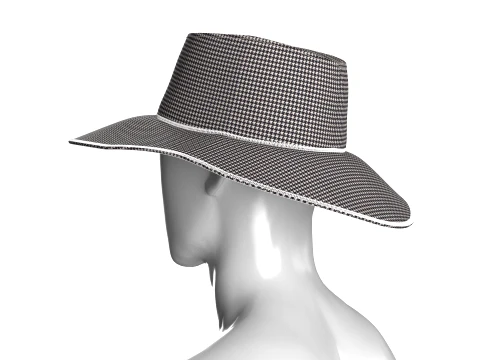 Men Wide Brim Sun Hat 3D Model