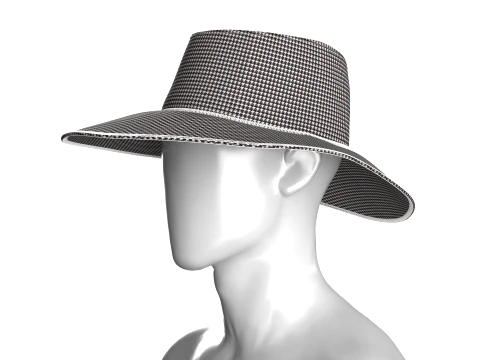 Men Wide Brim Sun Hat 3D Model