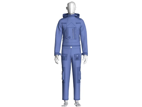 Men Pocket Anorak With Cargo Pant-Outfit 3D Model