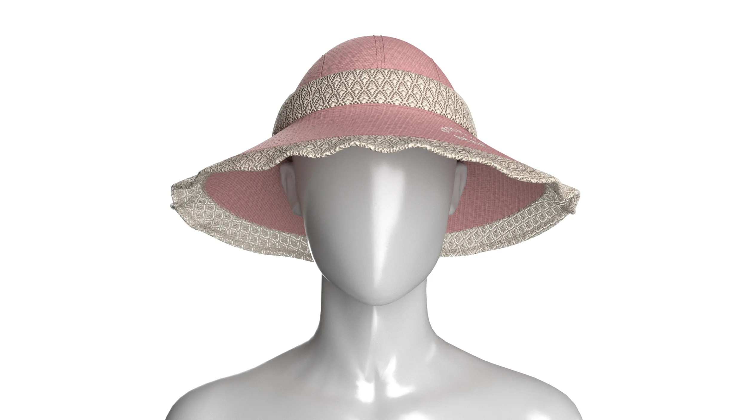 Girls Sun Hat 3D Model .c4d .max .obj .3ds .fbx .stl .blend 