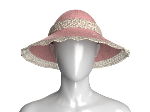 Girls Sun Hat 3D Model