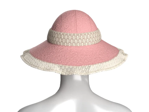 Girls Sun Hat 3D Model