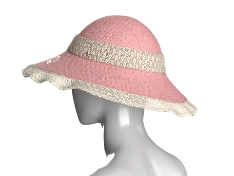Girls Sun Hat 3D Model