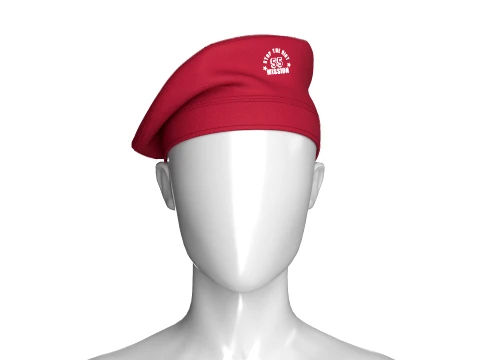 Girls Beret Cap Modello 3D