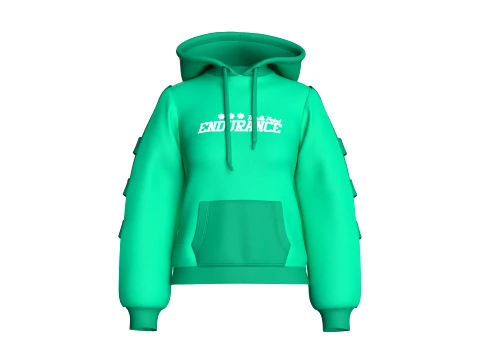 Girls Pullover Hoodie With Side-Tab Sleeves 3D Model
