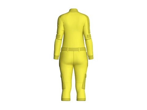 Girls Tactical Jumpsuit With Pockets 3D Model