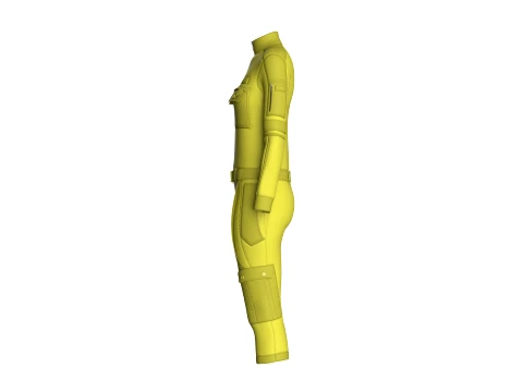 Girls Tactical Jumpsuit With Pockets 3D Model