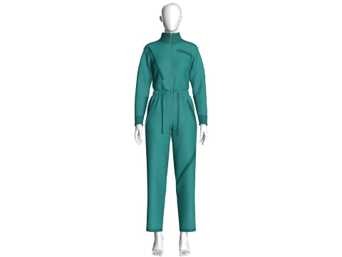 Girls Tactical Jumpsuit With Multi-Pocket Modèle 3D