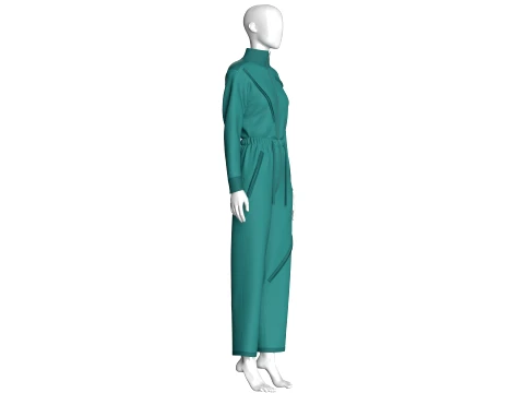 Girls Tactical Jumpsuit With Multi-Pocket 3D Model