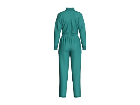 Girls Tactical Jumpsuit With Multi-Pocket 3D Model