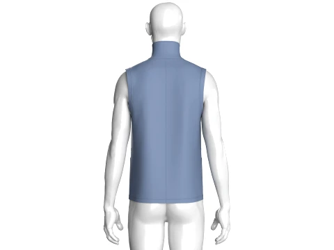Men High Neck Full-Zip Tactical Utility Vest 3D Model