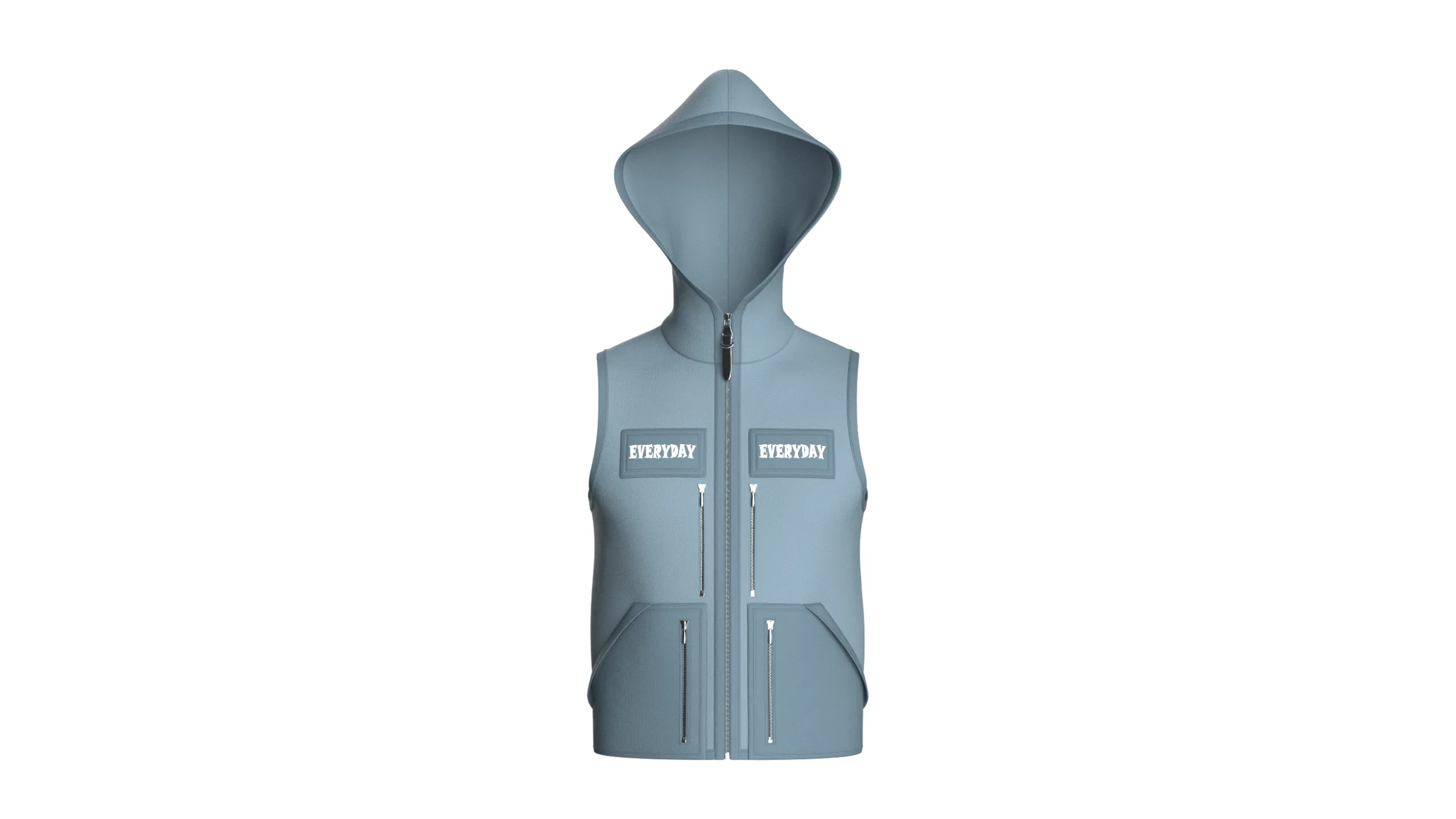 Men Hooded Full-Zip Tactical Utility Vest 3D Model .c4d .max .obj .3ds .fbx .stl .blend