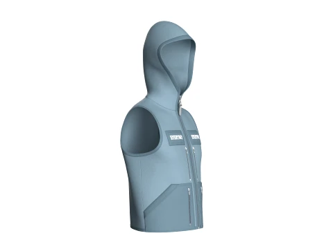 Men Hooded Full-Zip Tactical Utility Vest 3D Model