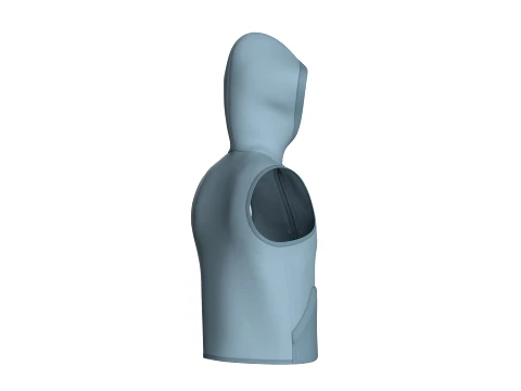 Men Hooded Full-Zip Tactical Utility Vest 3D Model