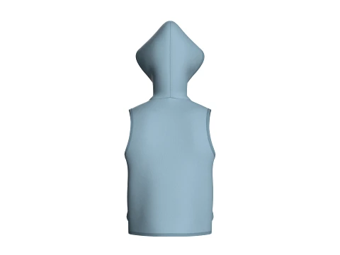 Men Hooded Full-Zip Tactical Utility Vest 3D Model