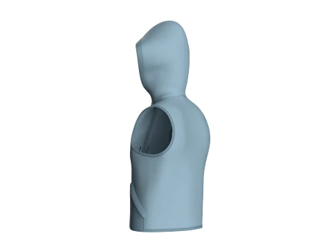 Men Hooded Full-Zip Tactical Utility Vest 3D Model