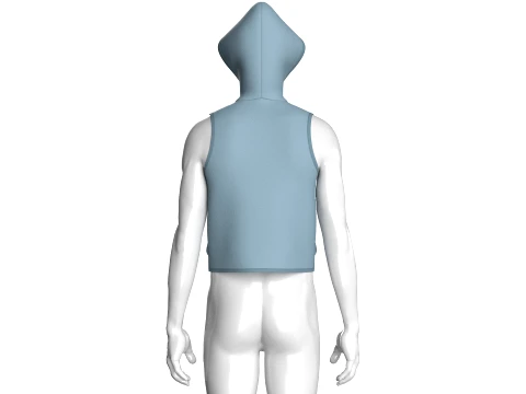Men Hooded Full-Zip Tactical Utility Vest 3D Model