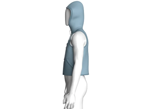 Men Hooded Full-Zip Tactical Utility Vest 3D Model