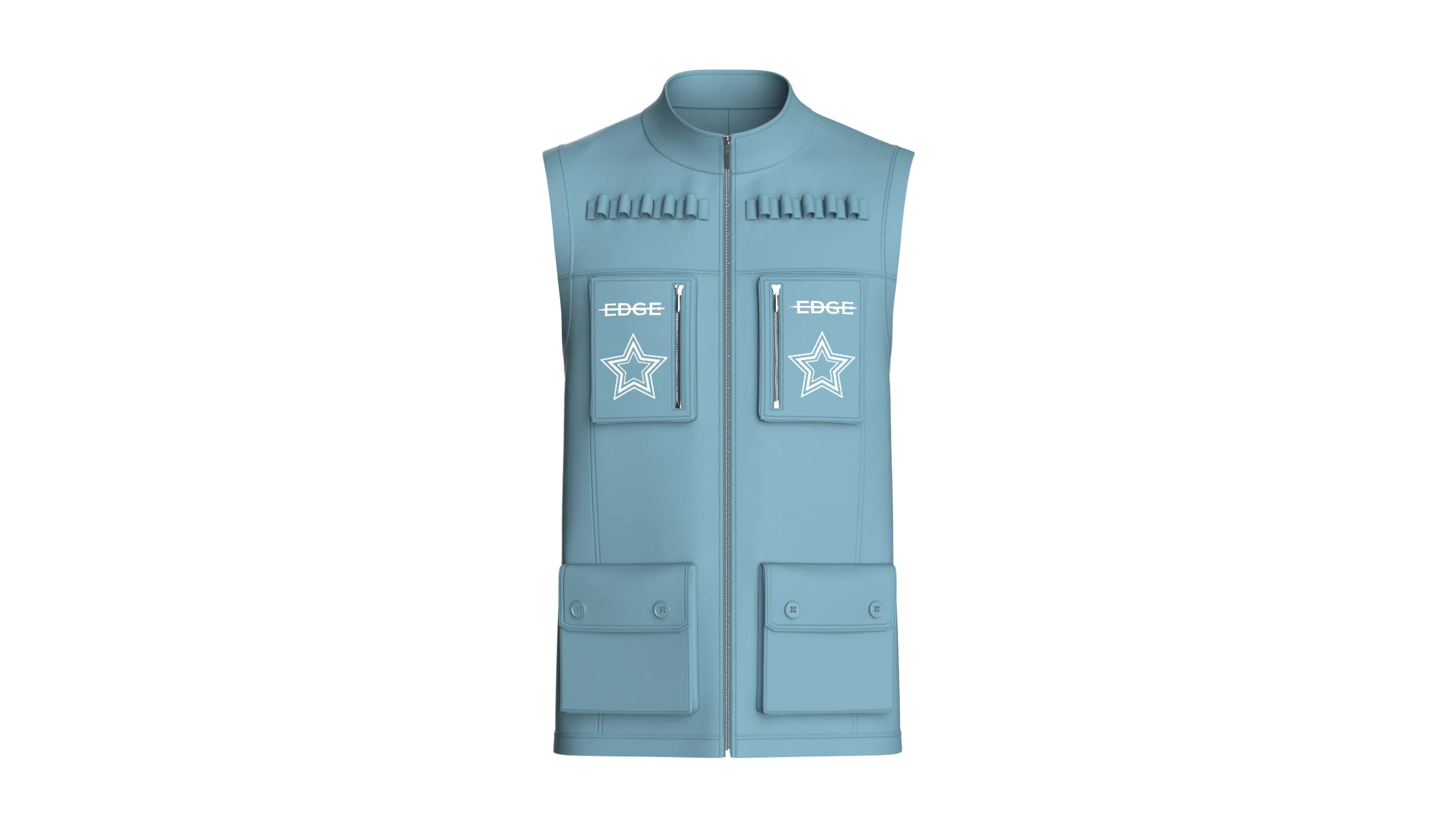 Men Tactical Utility Vest With Star Print 3D Model .c4d .max .obj .3ds .fbx .stl .blend