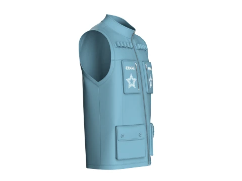 Men Tactical Utility Vest With Star Print 3D Model