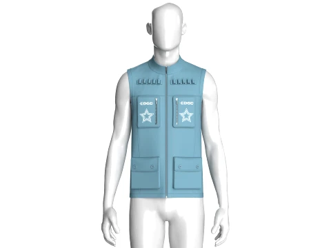 Men Tactical Utility Vest With Star Print 3D Model