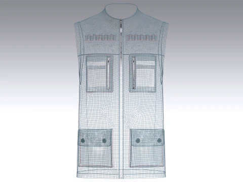 Men Tactical Utility Vest With Star Print 3D Model