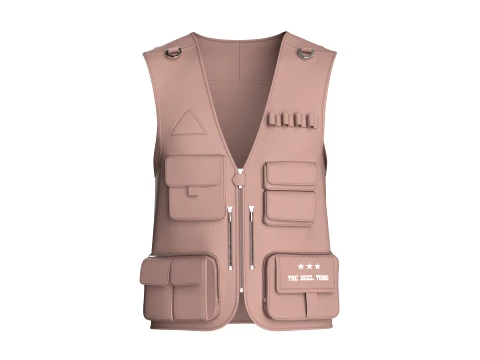 Men Tactical Vest With Multi-Pockets 3D Model