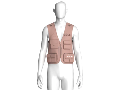 Men Tactical Vest With Multi-Pockets 3D Model