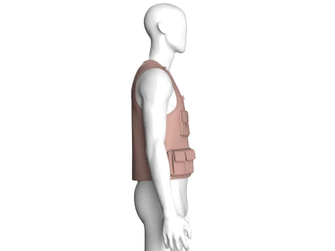 Men Tactical Vest With Multi-Pockets 3D Model