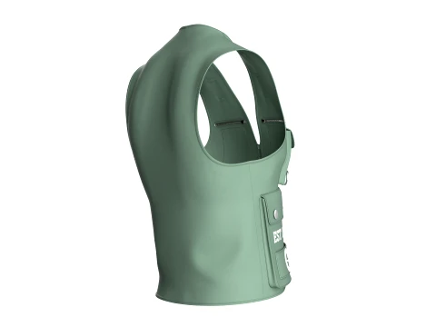 Men V-Neck Full Zip Tactical Utility Vest 3D Model