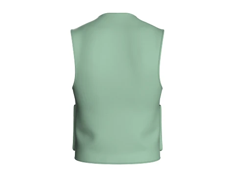 Men V-Neck Full Zip Tactical Utility Vest 3D Model