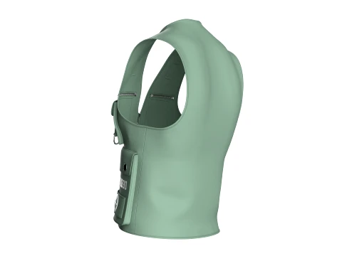 Men V-Neck Full Zip Tactical Utility Vest 3D Model