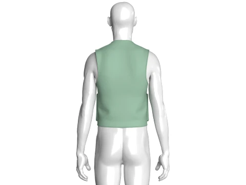 Men V-Neck Full Zip Tactical Utility Vest 3D Model