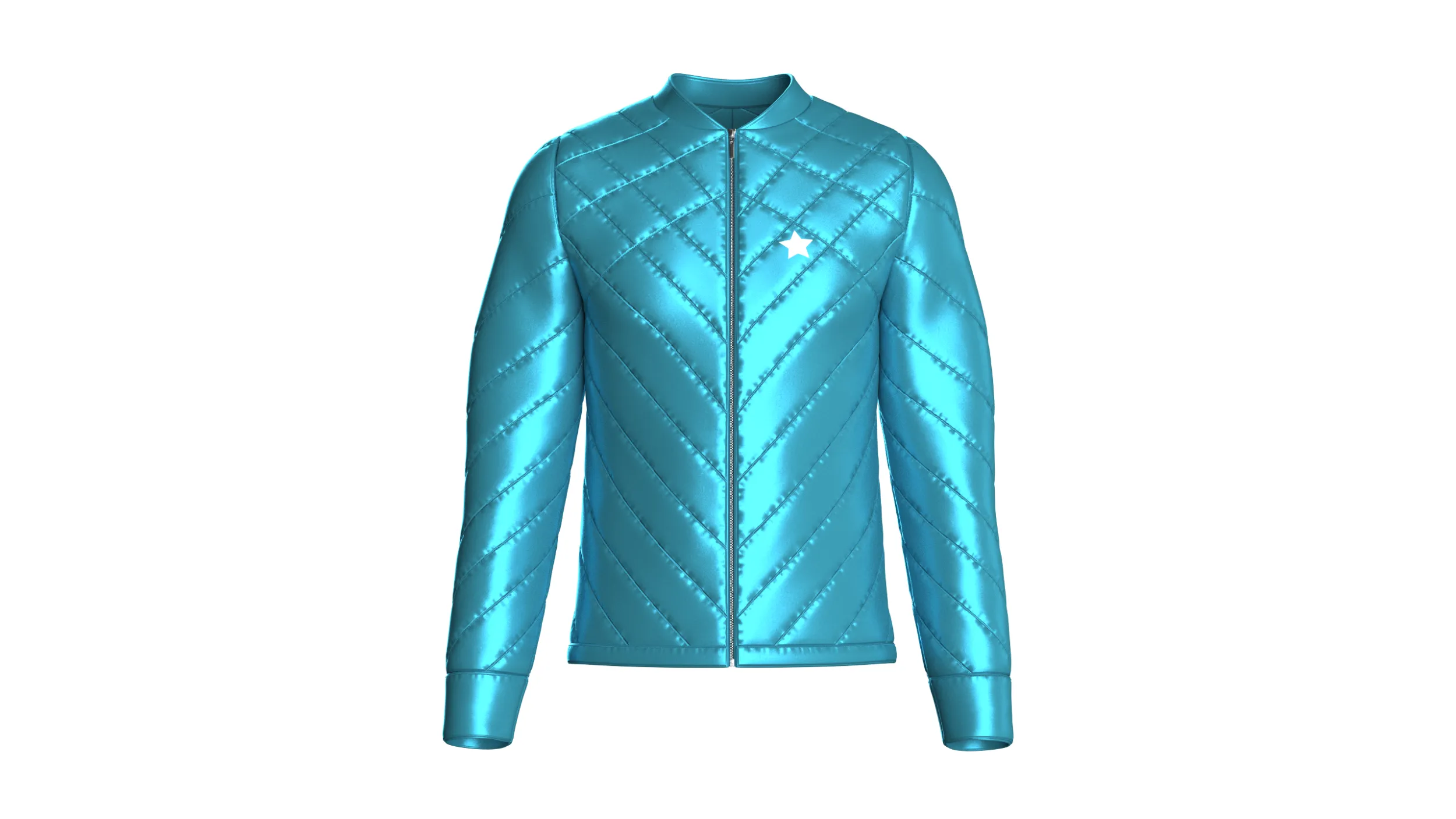 Men Chevron-Quilted Puffer Bomber Jacket 3D Model .c4d .max .obj .3ds .fbx .stl .blend