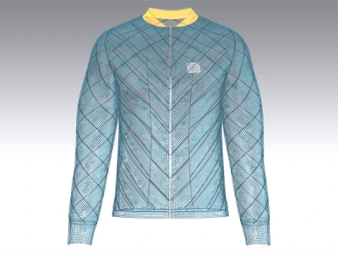 Men Chevron-Quilted Puffer Bomber Jacket 3D Model