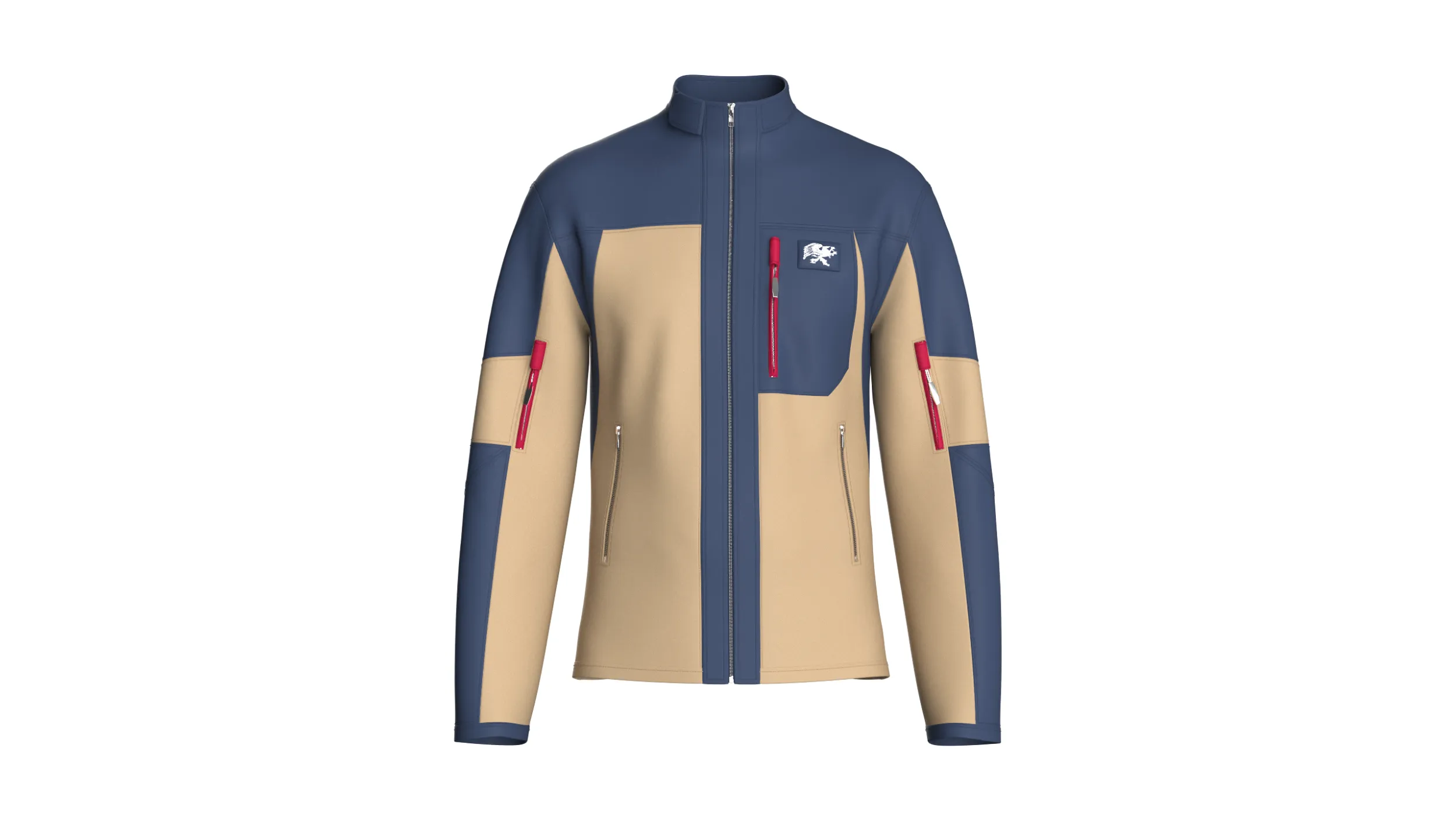 Men Full-Zip Technical Jacket 3D Model .c4d .max .obj .3ds .fbx .stl .blend 