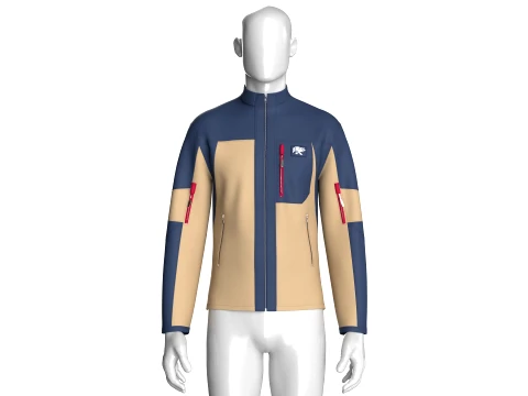 Men Full-Zip Technical Jacket 3D Model