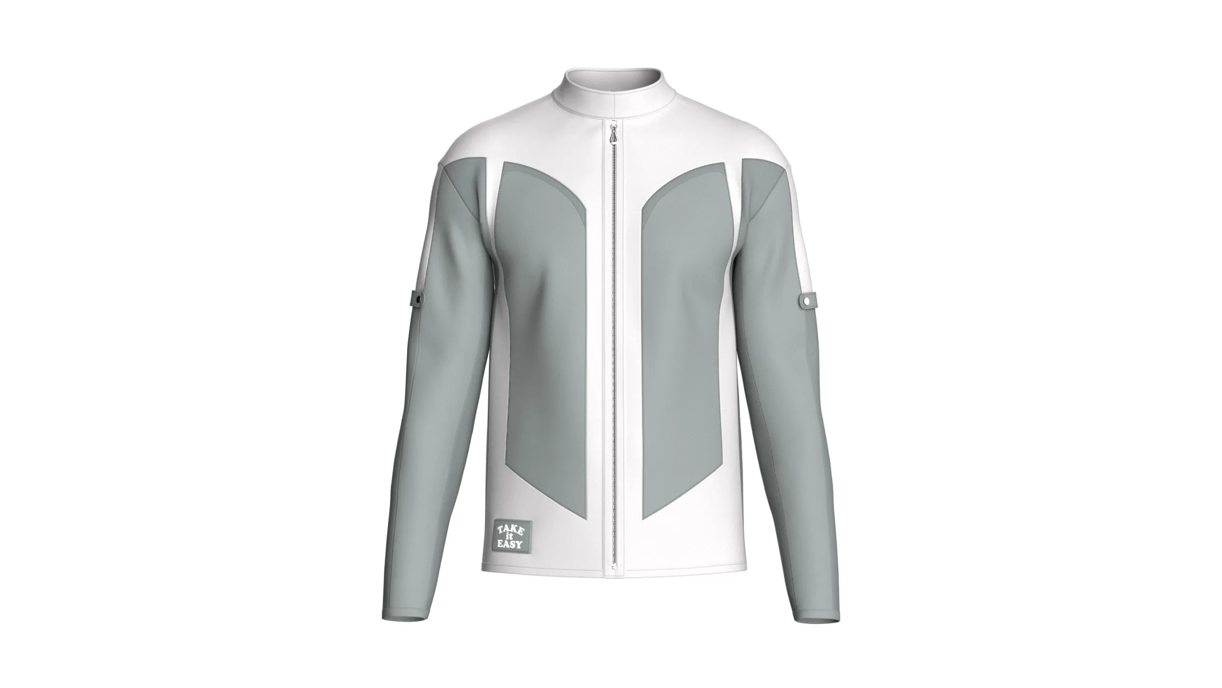 Men Full-Zip Two Tone Technical Jacket 3D Model .c4d .max .obj .3ds .fbx .stl .blend 