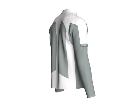 Men Full-Zip Two Tone Technical Jacket 3D Model