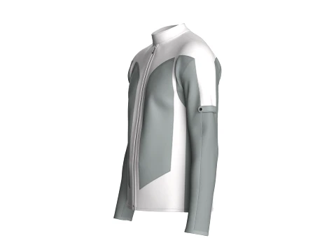 Men Full-Zip Two Tone Technical Jacket 3D Model