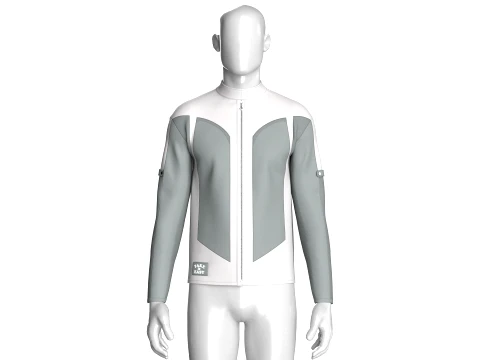 Men Full-Zip Two Tone Technical Jacket 3D Model