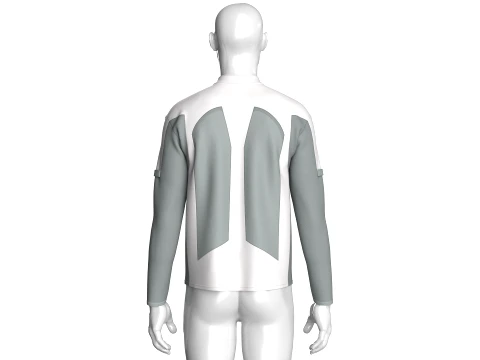 Men Full-Zip Two Tone Technical Jacket 3D Model