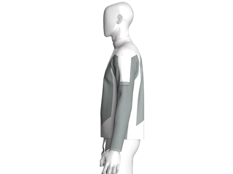 Men Full-Zip Two Tone Technical Jacket 3D Model