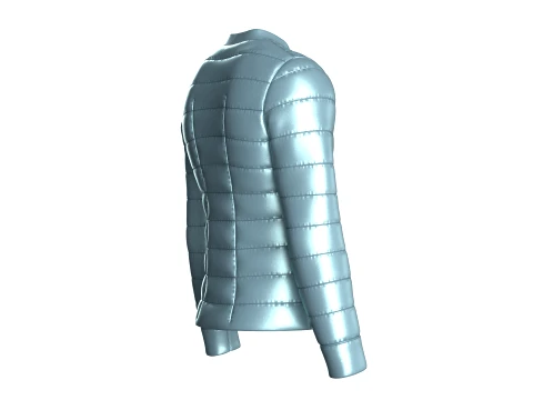 Men Quilted Puffer Bomber Jacket 3D Model