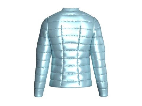 Men Quilted Puffer Bomber Jacket 3D Model