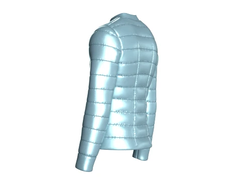Men Quilted Puffer Bomber Jacket 3D Model