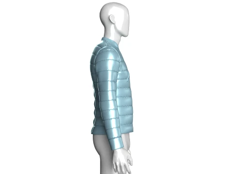 Men Quilted Puffer Bomber Jacket 3D Model
