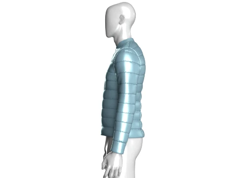 Men Quilted Puffer Bomber Jacket 3D Model